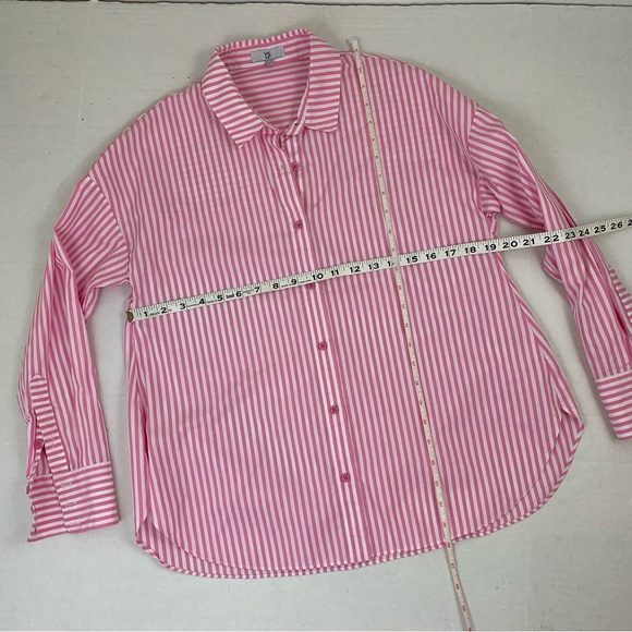 ✨5 FOR $25✨ YS Milano pink white stripe button down shirt - Picture 6 of 8